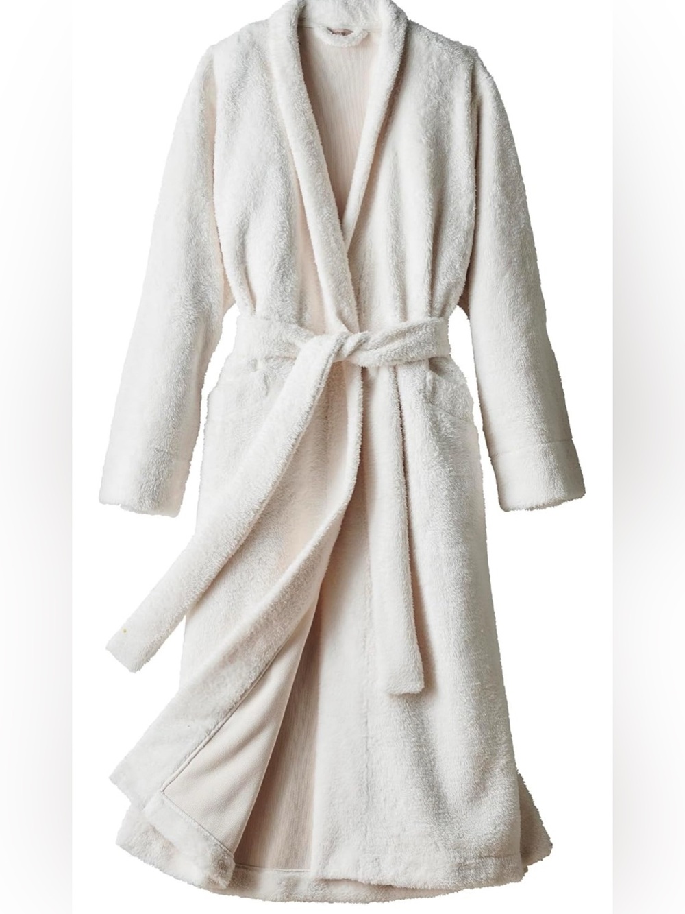 NWT Eberjey Renew Plush Long Soft Luxury Robe in Ivory – Size Medium